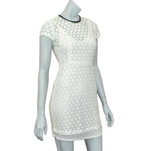 A.L.C. XS Mesh Knit Sheath Dress ivory White